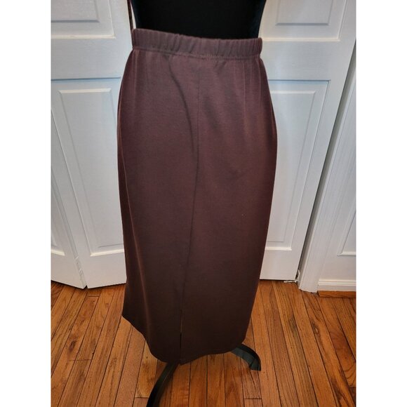 Vtg 90s/y2k Chocolate Brown Knit Maxi Skirt 14/16 Fall Whimsygoth Modest Teacher - Picture 2 of 4